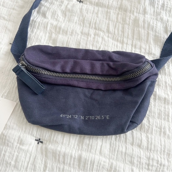 NEW Zara Blue Canvas Fabric Belt Bag/Fanny Pack - Picture 2 of 4